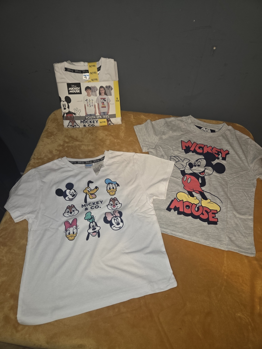2 Disney Mickey Mouse cotton & polyester t-shirts 5t
